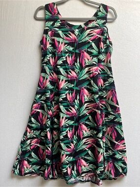 Blue Sky Fair Trade Tropical Floral A-Line Mini Dress Size S